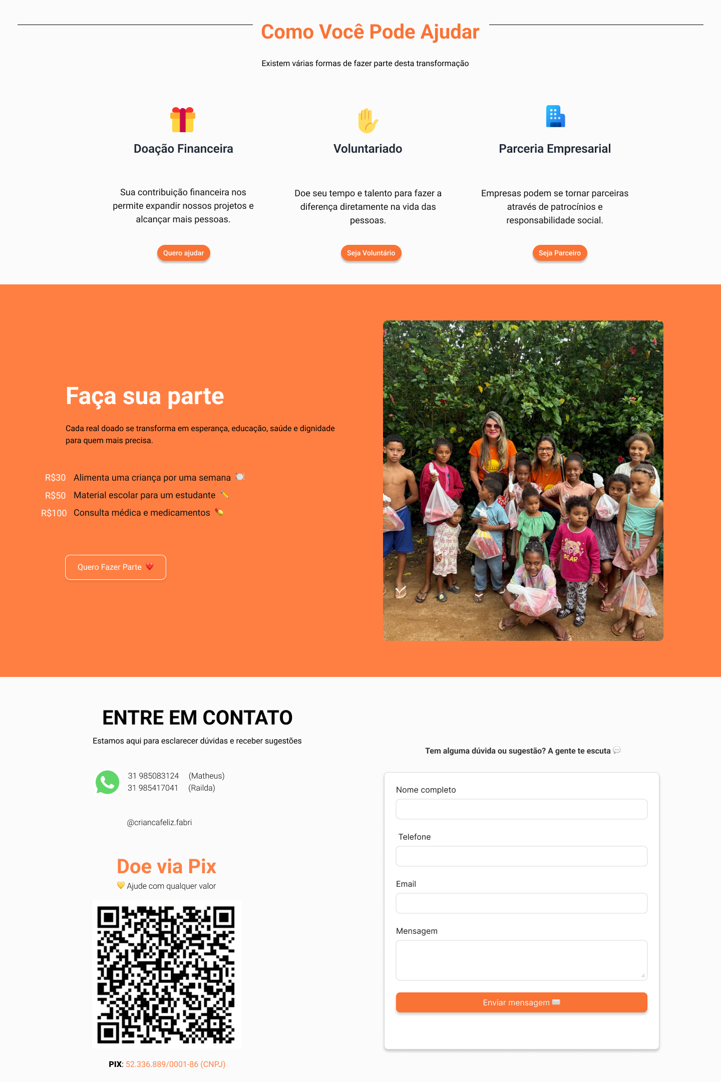 ONG - Página de Doações